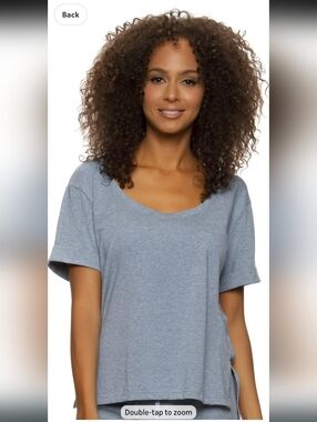 NWT Felina Soft Organic Cotton Lounge Wear Stretch Scoop Neck Tee Size Large